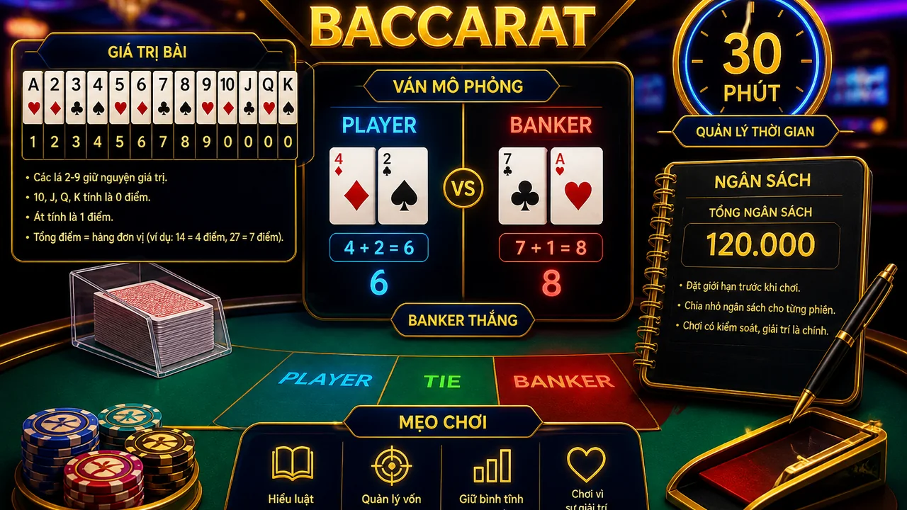 Bảng điểm và ván thử: cách chơi baccarat pg88 cho người mới